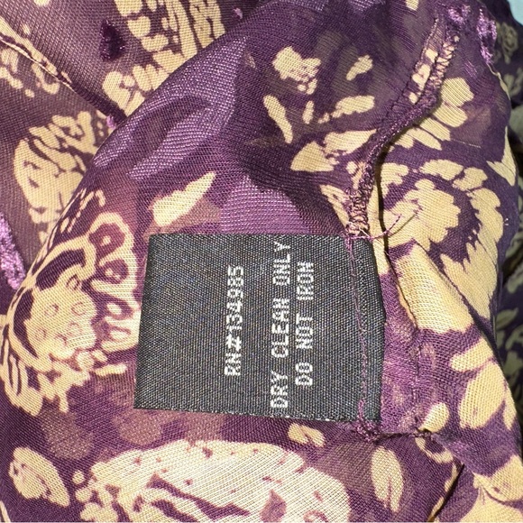 For Love & Lemons Double Slit Sleeveless Maxi Dress Purple Velvet Silk Floral S - Picture 9 of 9